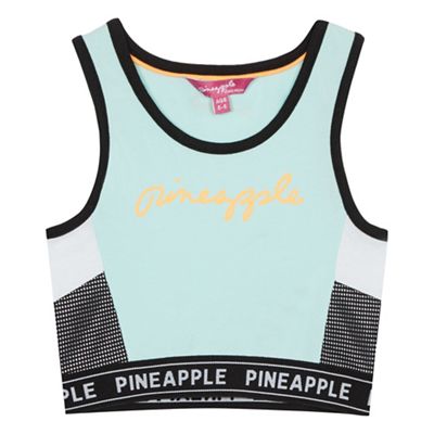 Pineapple Girls' aqua blue sports bra